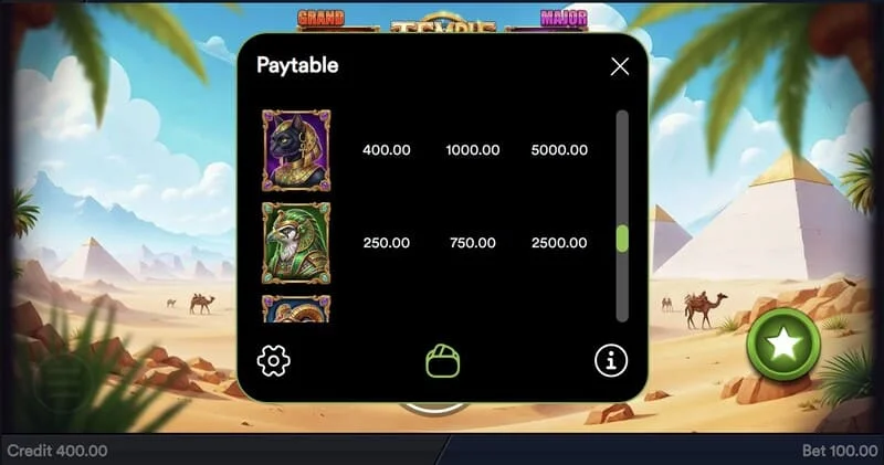 Temple of Treasures - respin con simboli denaro fissi